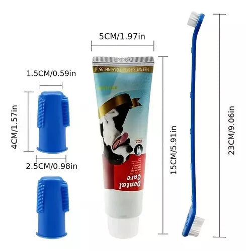 KIT CEPILLO Y CREMA DENTAL PARA PERRO QH